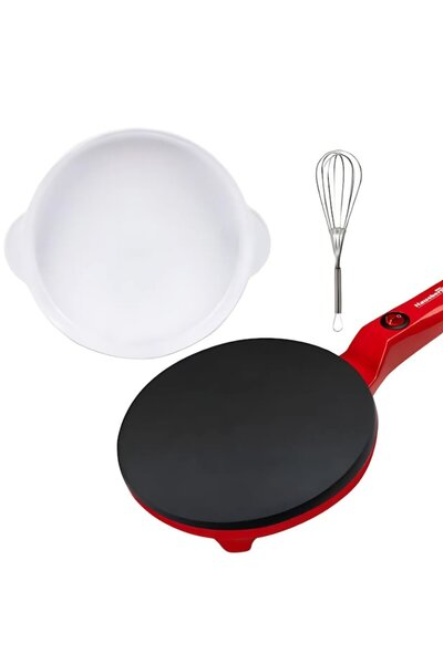 stuffix Electric Pancake Pan – Non-stick, 20 cm, 600W, Includes Whisk & Bowl