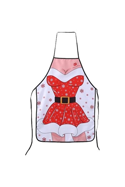 Dali Decorative Christmas Kitchen Apron, 50 x 70 cm, Polyester, Red