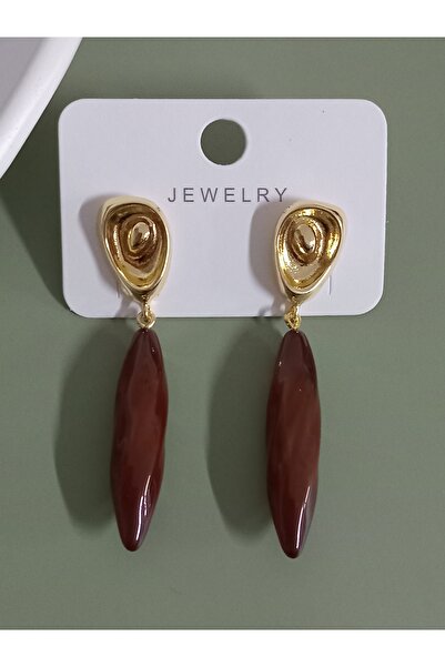 mos&more by mosev Brand Model, Steel Brown Light Long Earrings