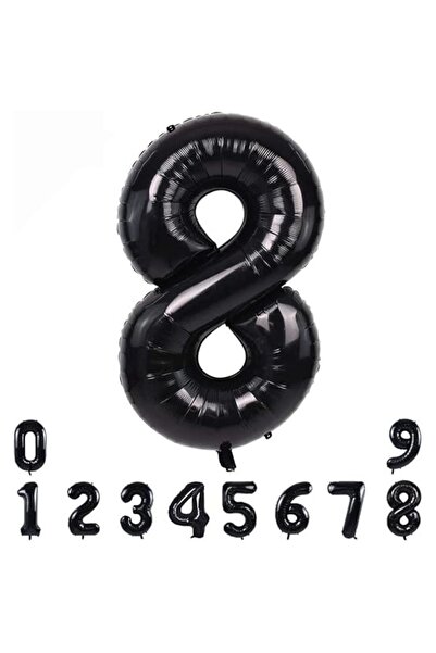 PARTİAVM Kuromi 8Th Birthday Balloon Set Sanrio Character Black Number Pink Purple Pastel Video Installation