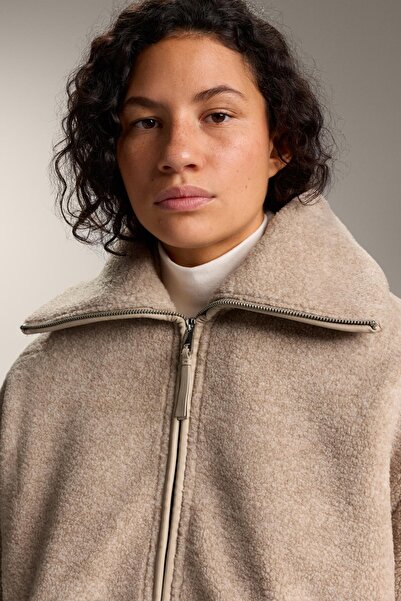 Oysho Long faux-shearling jacket