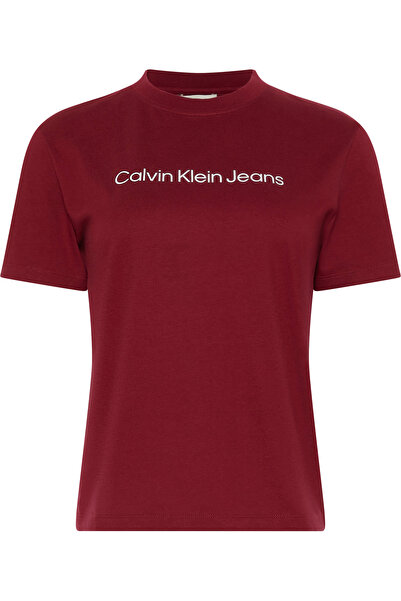 Calvin Klein A- INST. LOGO CLASSIC TEE SS Kırmızı Kadın T-Shirt