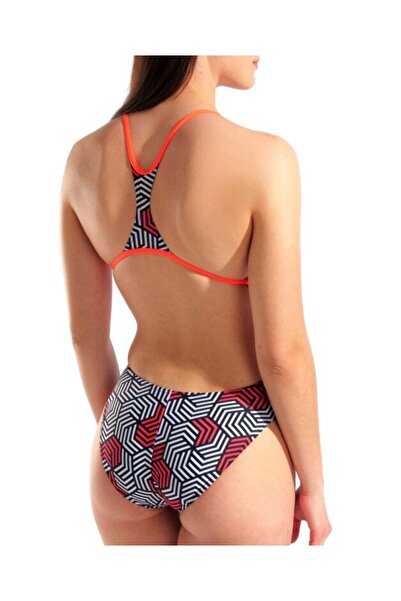 ARENA Γυναικείο μαγιό γεωμετρικό σχέδιο με ενισχυτικό πίσω μέρος