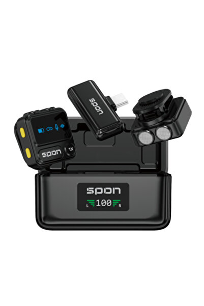 Spon ميكروفون لاسلكي صغير لتسجيل الفيديو وإلغاء الضوضاء