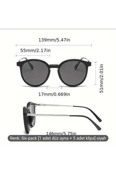 Game Set of 6 Clip-On Eyeglasses Kit for Women and Men