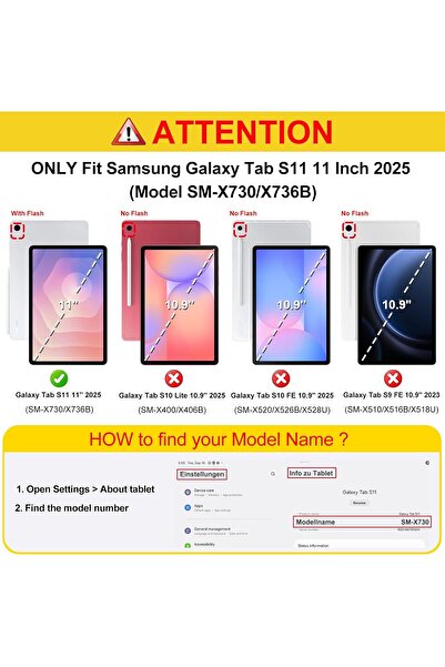 m.tk moveteck Samsung Galaxy Tab S11 11Inch 2025 Compatible Tablet Case with Keyboard Bluetooth Pen Compartment X736 X730