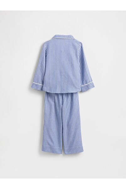 GAP Bebek Mavi Geri Dönüştürülmüş Flannel Pijama Takımı
