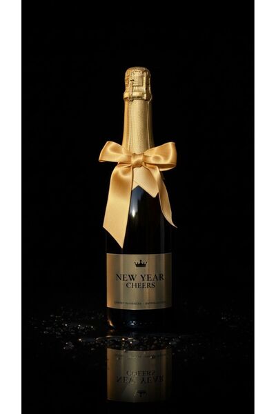 luxurychampagnetr NEW YEAR CHEERS – Gold Limited Edition Alkolsüz Şampanya | Özel Seri Lüks Tekli Şişe (750 ml)