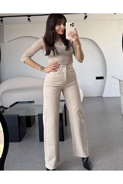 aura7 collection Women's Clothing Hermione Cross Stone Trend Jeans Trousers