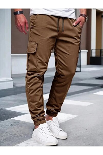 SERAZAT Cotton Cargo Pants Stretch Fabric Side Pocket Trousers