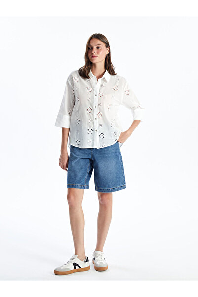 LC Waikiki Візія Новий сезон Шорти-бермуди з поясом Жіночі джинсові шорти