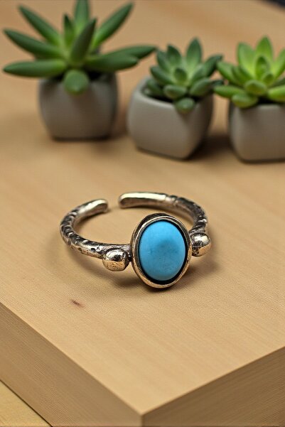 NBS Beautiful Naturel Stones Copper Turquoise Ring Adjustable 100% Genuine Copper Natural Stone
