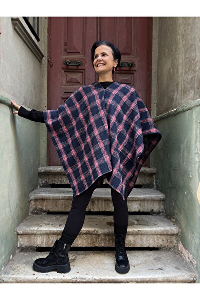 Bohoyasam Kadın Pamuklu Ekose Panço, Bluz – Mevsimlik, Rahat Salaş, Bohem & Şık Model