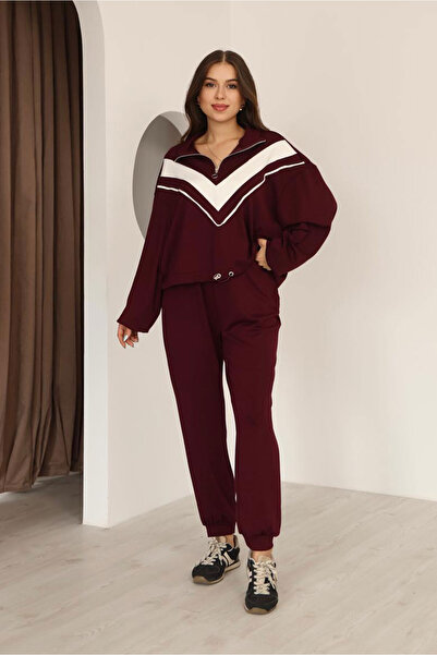 Nazline Women's Sweatshirt Sweatpants 2-Piece Top and Bottom Set