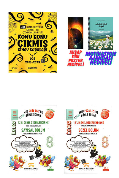 SİNAN KUZUCU YAYINLARI 8.Sınıf İlk Doz 12'li Deneme ve Hız Çıkmış Sorular Mot...