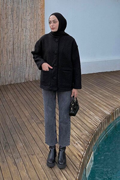 lamelif Teddy Jacket Black