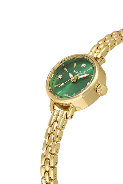 Polo Air ساعة يد نسائية مينيمال لون ذهبي أخضر PL-1581B1x
