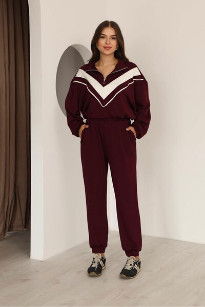 Nazline Women's Sweatshirt Sweatpants 2-Piece Top and Bottom Set