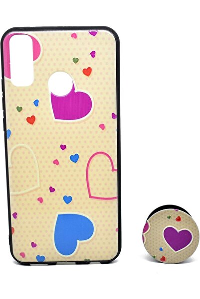 Generic Plastic Design Back Cover with Holder for Huawei Y8S (Beige)