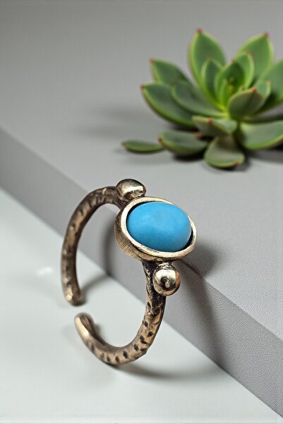 NBS Beautiful Naturel Stones Copper Turquoise Ring Adjustable 100% Genuine Copper Natural Stone
