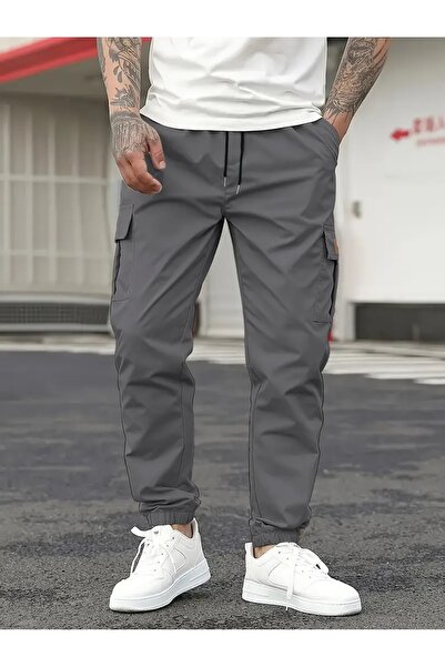 SERAZAT Cotton Cargo Pants Stretch Fabric Side Pocket Trousers