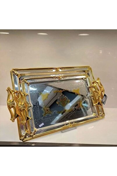 cc bin shihon Serving trays, 3 rectangular serving trays, rust-resistant stainless steel