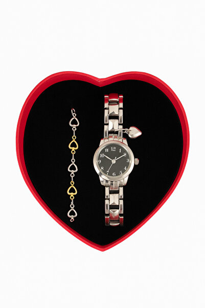 Leerybee Bileklik Hediyeli Kalpli Kutuda Zarif Kadın Kol Saati