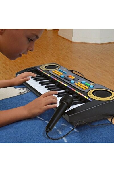 Bontempi Electronic Organ for Kids 37 Keys with Microphone, 5 Demo Songs, 8 Sounds, Recording Function