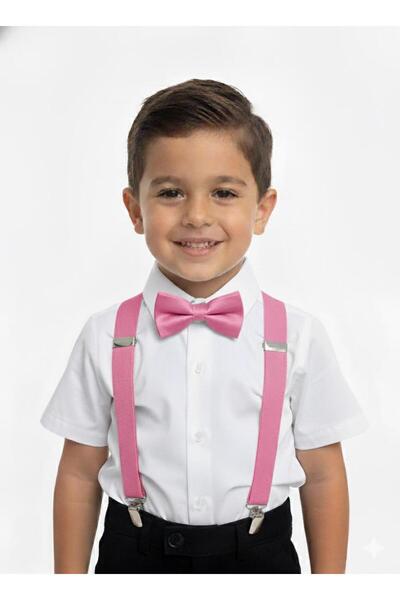 Masal Dünyası Bursa Boy's Trouser Suspenders and Bow Tie Set