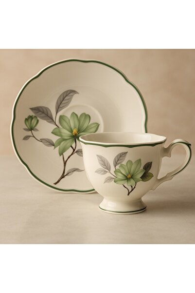 EYD Zarif Çiçek Desenli 90 ml Kahve Fincanı Takımı