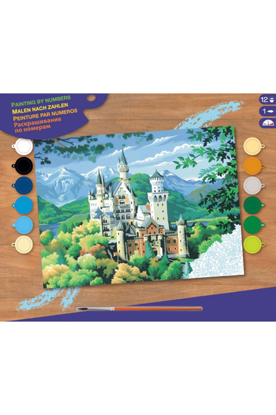 Sequin Art Set creativ pictura - SPBN - Castelul Neuschwanstein, 39.5x32x2cm,