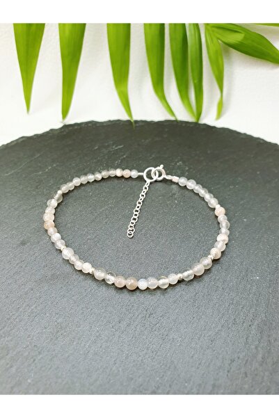 Abundo Gray moonstone and 925 silver bracelet, 17 cm