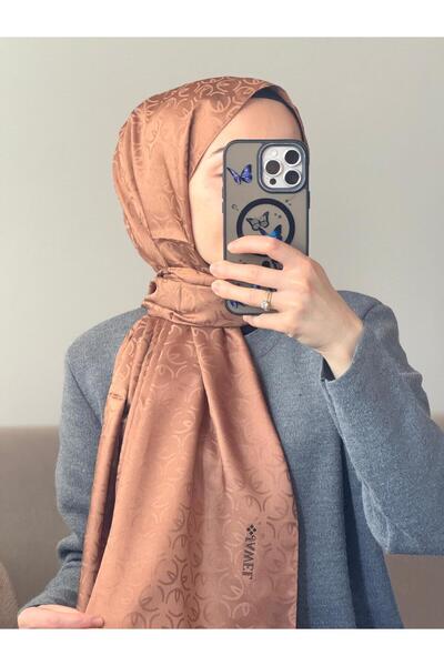 JAWEL ŞAL شال قطن جاكار بنمط أحادي 70*190 سم