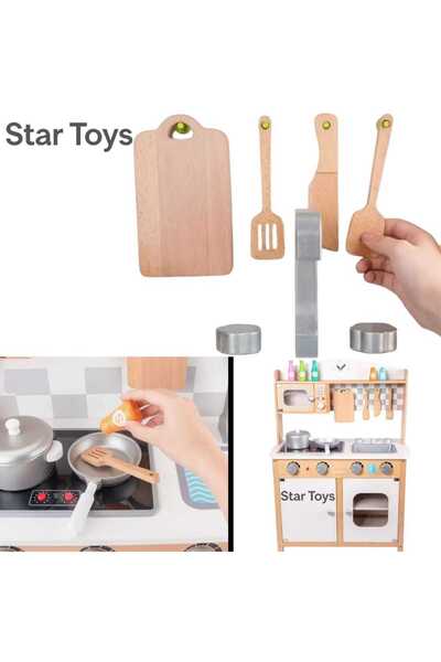 STAR TOYS Educational wooden kitchen for children with accessories –
