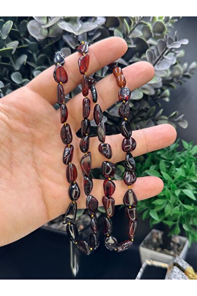 NikaŞ Drop Amber Necklace with Gift Box | Cherry Color 60 cm | Genuine and Natural Energy Stone