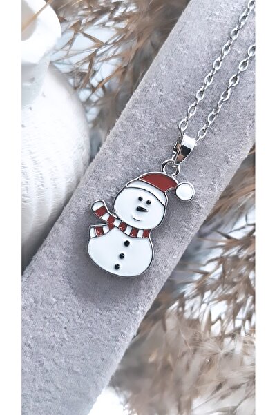 Serenity Steel Necklace with Snowman Figure