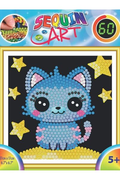 Sequin Art Creative craft set for children Sequin 60 - Kitten, 17x17cm,
