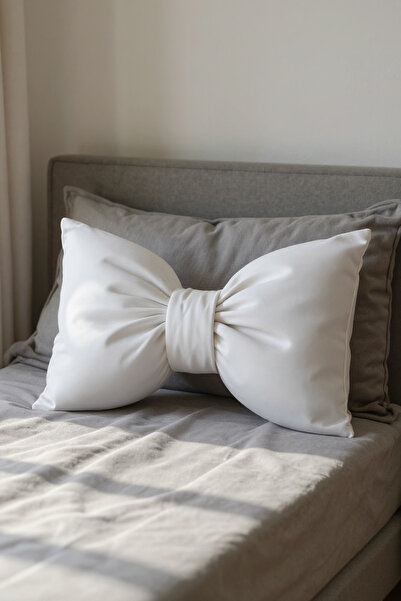 FARCY Bow-Shaped Decorative Pillow with Inner Filling Bow Ribbon Pillow Throw Pillow Cushion
