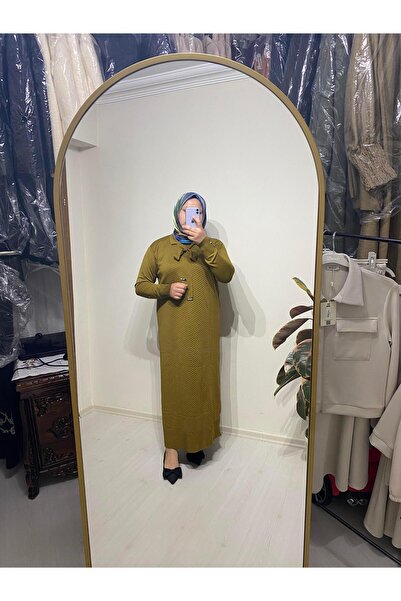 KADO YAĞ YEŞİLİ TRİKO ELBİSE