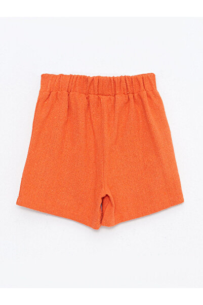 LC Waikiki Orange Basic Girl's Shorts with Elastic Waist