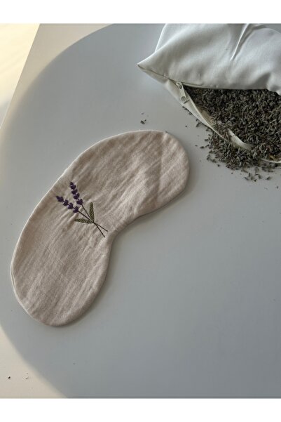 SUNYOGA Lavender Meditation Eye Pillow – Large Size (for Savasana & Sleep) Embroidered Powder Color