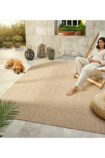 CASERA HOME NATURAL COLLECTION JUT TABANLI HASIR DOKUMA ÖRME BOHEM ANTIALERJI...