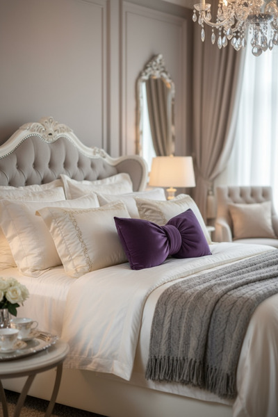 FARCY Pernă decorativă cu aspect de fundă, umplută cu interior, pernă cu pang...