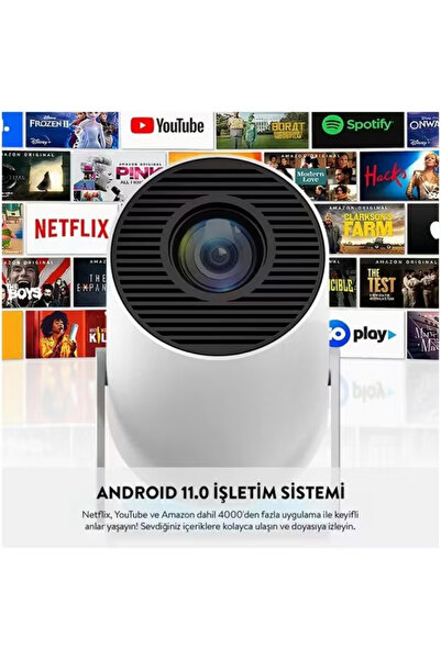 GoMarkt 720p Televizyon Projektörü - Ev Sineması - Ofis Ekran Yansıtma Projektörü Wifi&Bluetooth Özellikli