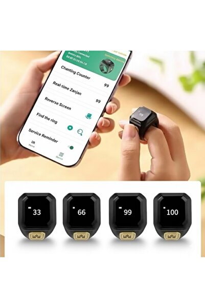 Denx Smart electronic prayer beads ring with digital display – prayer counter + app sync – stylish design