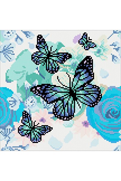 Craft Buddy Set creativ tablou cu cristale, Crystal Art Butterfly 40x50cm,