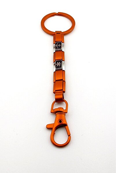 Solfera Sailor Anchor Helm Ship's Mate Orange Steel Charm Bag Ornament Keychain Ky091