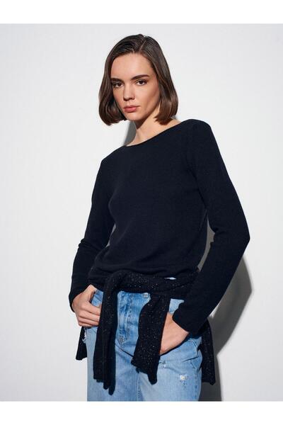 Dilvin 10846 Cashmere Boat Neck Sweater