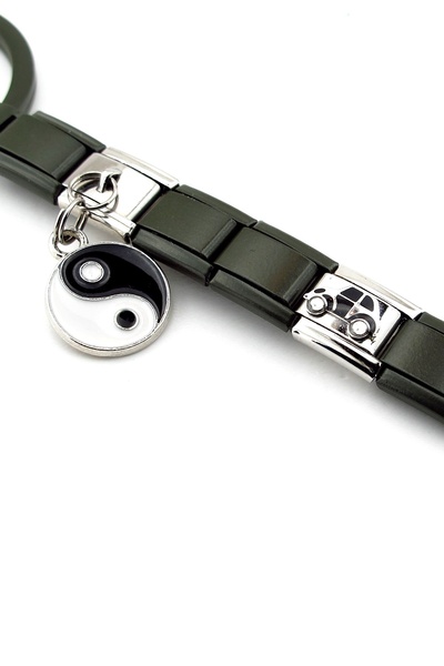 Solfera Car Iconic Ying Yang Balance Steel Charm Bag Ornament Keychain Ky105