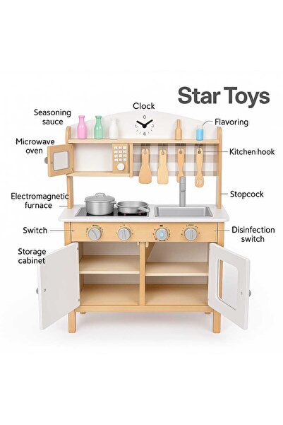 STAR TOYS Educational wooden kitchen for children with accessories –